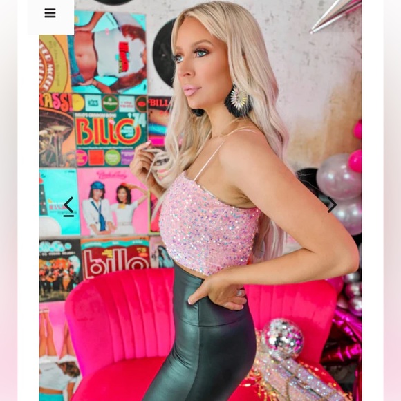 Sparkly Pink Crop Top | S - Picture 6 of 7